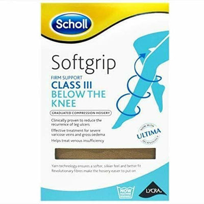 Scholl Softgrip Ultima Class 3 Open Toe Below Knee Stockings, X-Large, Natural -   Scholl EasyMeds Pharmacy