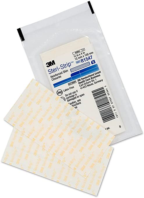 Steri-Strip 3M Reinforced Skin Closure Strips 12mm x 100mm x 60 Strips -   Steri-Strip EasyMeds Pharmacy