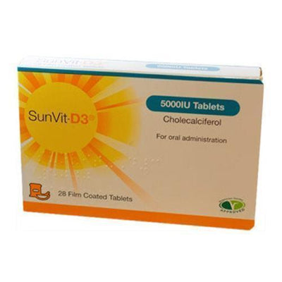 SunVit-D3 Vitamin 5000IU Film Coated Tablets x 28 -   SunVit EasyMeds Pharmacy