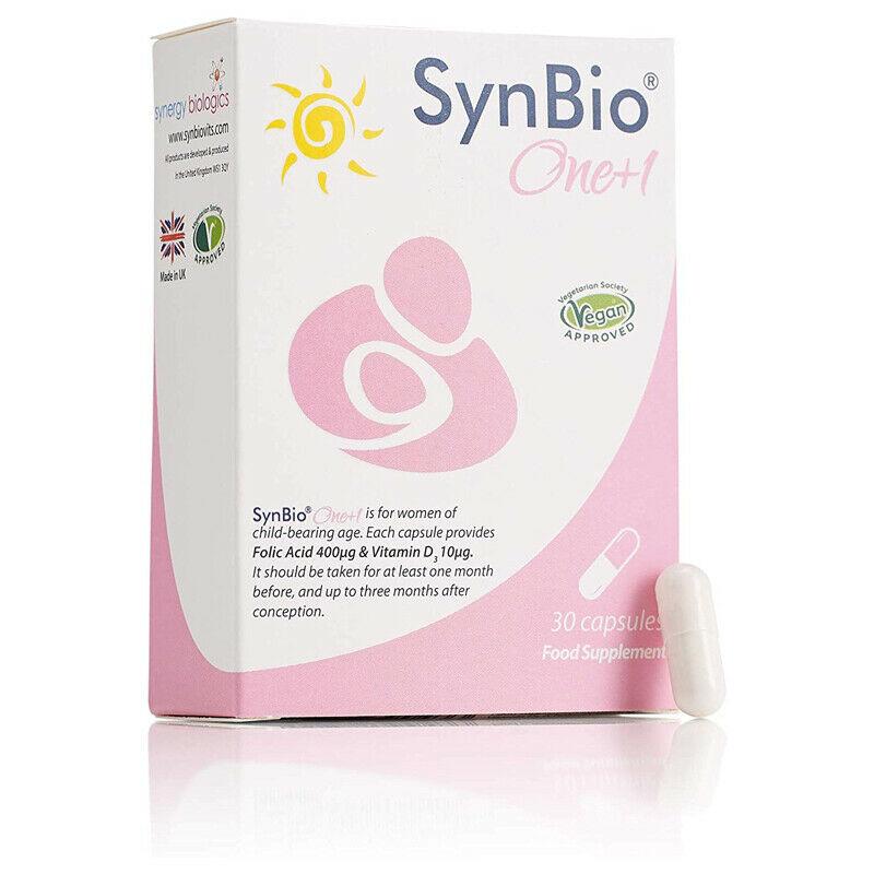 Synbio One+1 Vitamin D3 Folic Acid x 30 Capsules -   Synergy Biologics Ltd EasyMeds Pharmacy