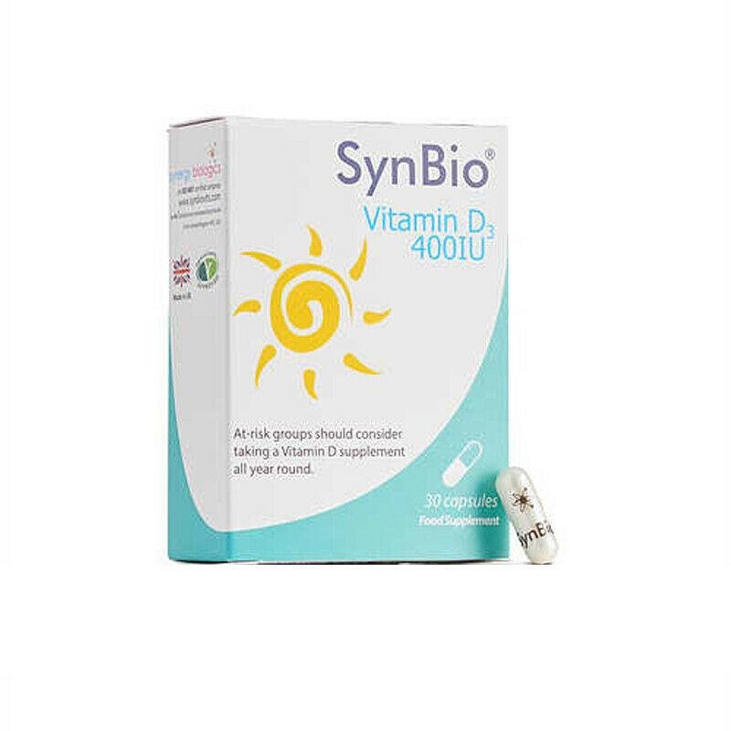 SynBio Vitamin D3 400 IU Capsules x 30 -   Synergy Biologics Ltd EasyMeds Pharmacy