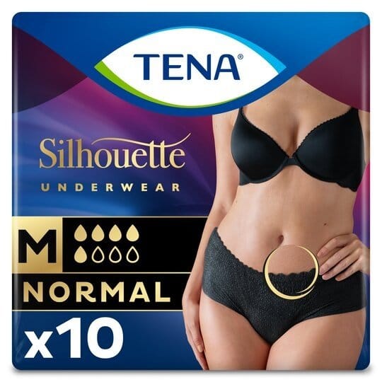 TENA Lady Silhouette Pants Normal Black Medium - Pack of 10 Incontinence Pants -   Tena EasyMeds Pharmacy