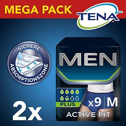 Tena Men Active Fit Pants Plus Size S/M - 2 Packs of 9 Pants -   Tena EasyMeds Pharmacy