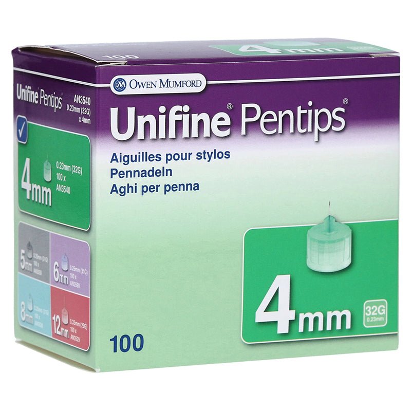 Unifine Pentips 32Gauge Pen Needles 4mm x 100 -   Owen Mumford EasyMeds Pharmacy